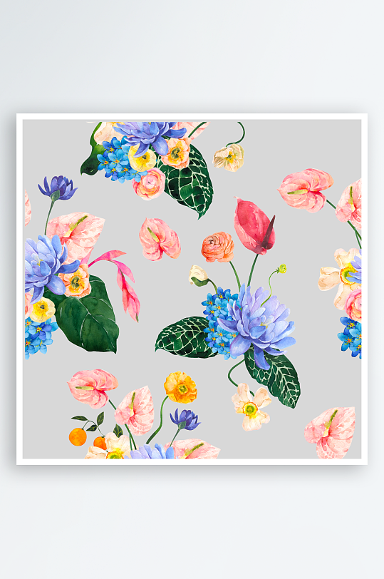 手绘植物花卉png图片-众图网