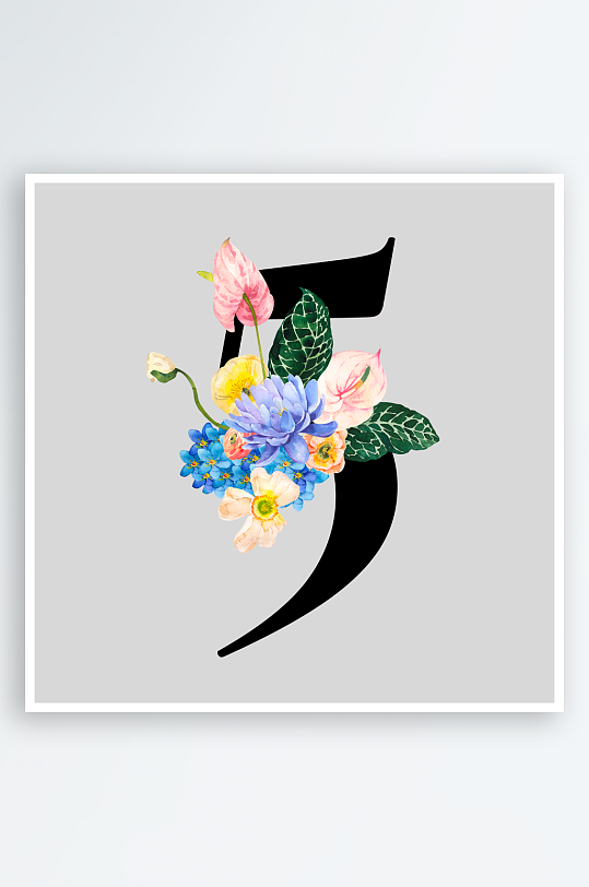 手绘植物花卉png图片-众图网