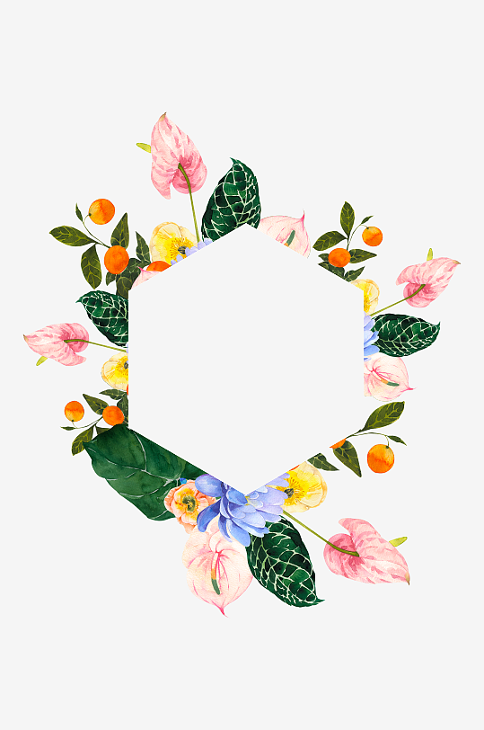 手绘植物花卉png图片素材-众图网