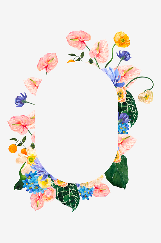 手绘植物花卉png图片素材-众图网