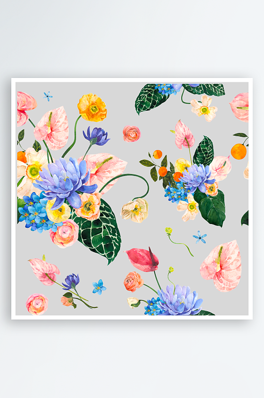 手绘植物花卉png图片素材-众图网