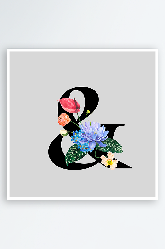 手绘植物花卉png图片-众图网