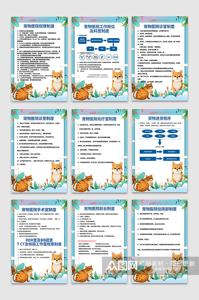 宠物医院制度牌海报素材