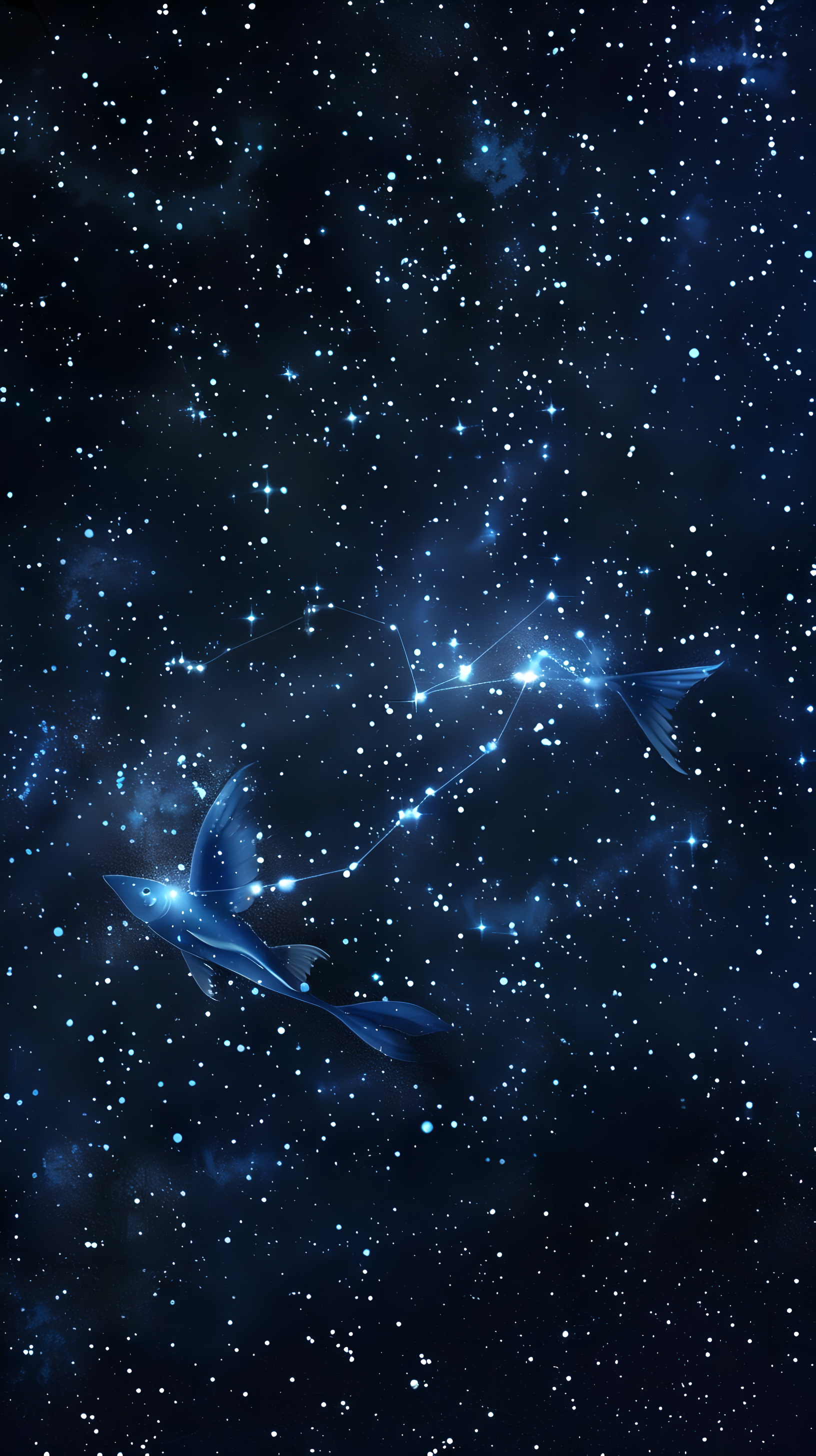 在宽阔的宇宙中双鱼座闪烁着柔和的光芒素材
