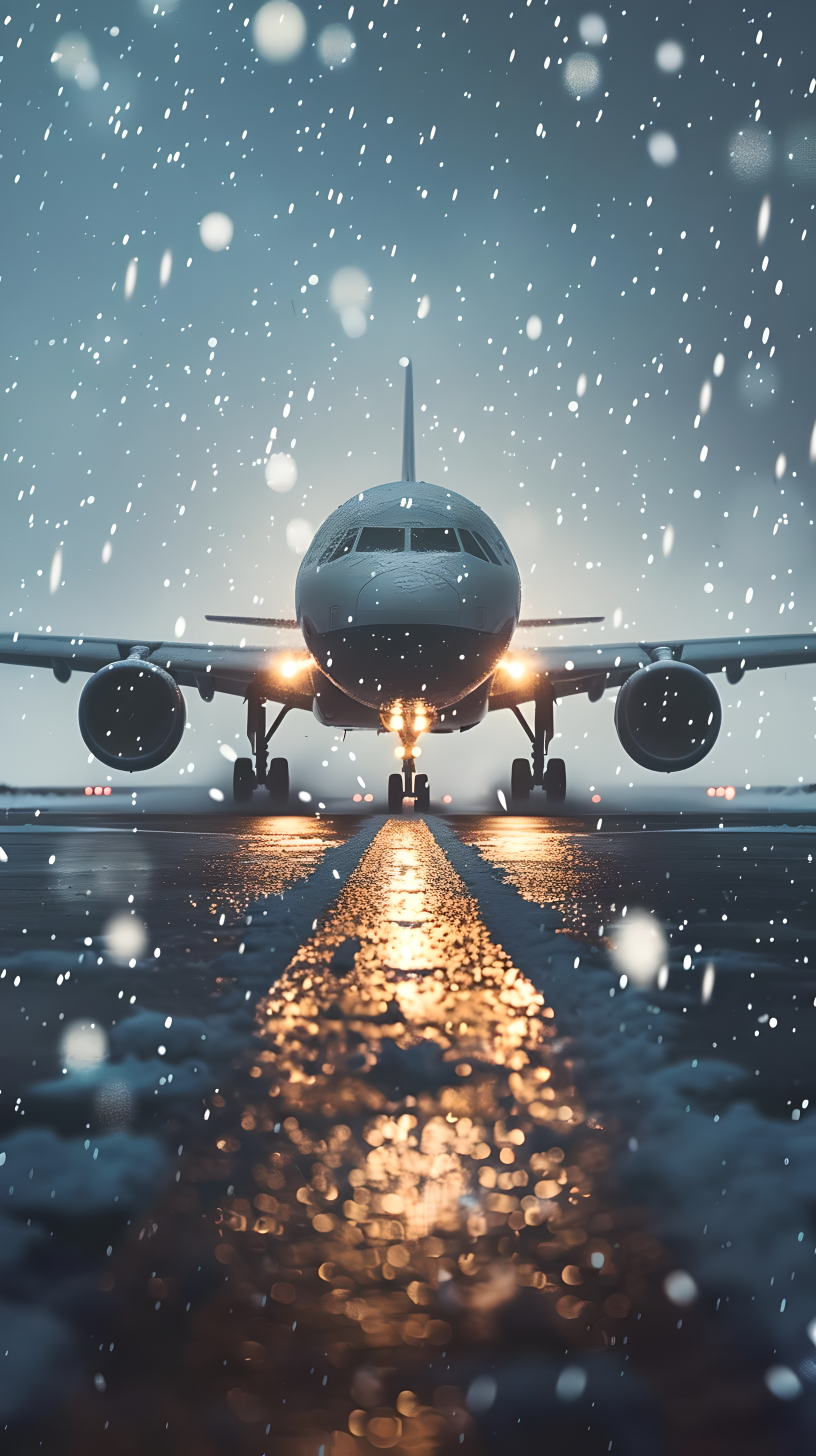 摄影航班因大雪取消素材