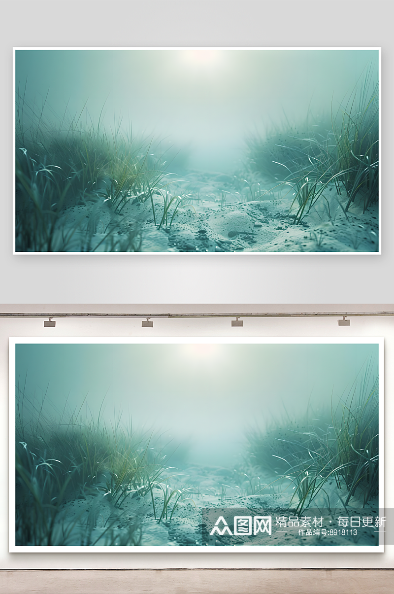 在水下拍摄的场景中整个画面呈现出海洋主题素材