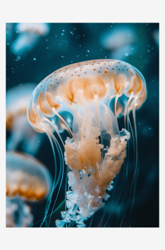 水母在清澈的海水中悠然漂浮