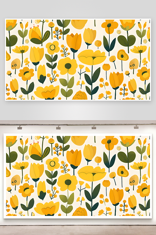 家纺图案画面是一种花朵图案的重复排列