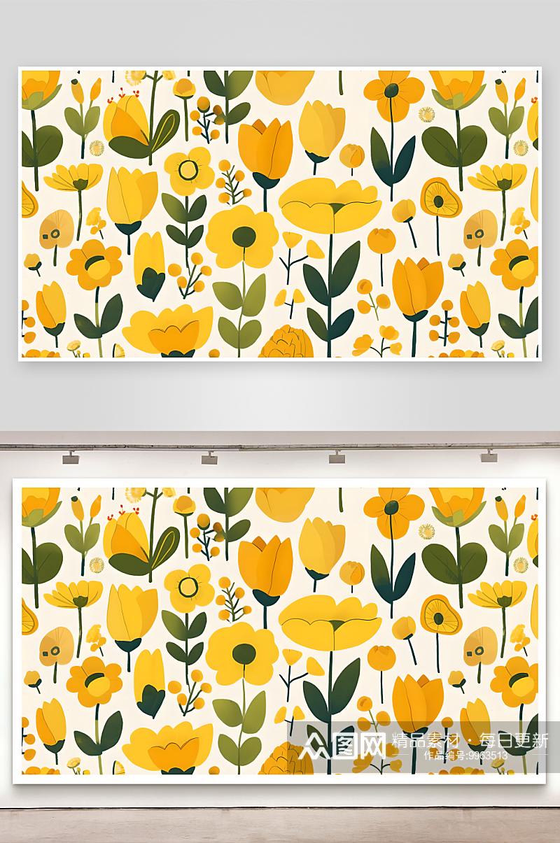 家纺图案画面是一种花朵图案的重复排列素材
