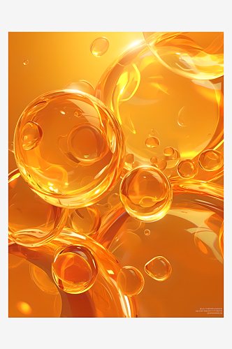 透明分子精华透明的油泡拉丝背景精致材料