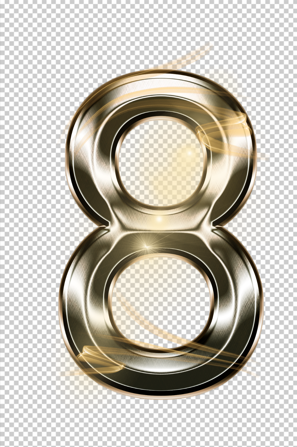 艺术创意金色字母数字8元素素材