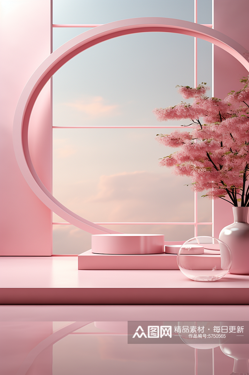 粉色温馨精致数字艺术图片素材