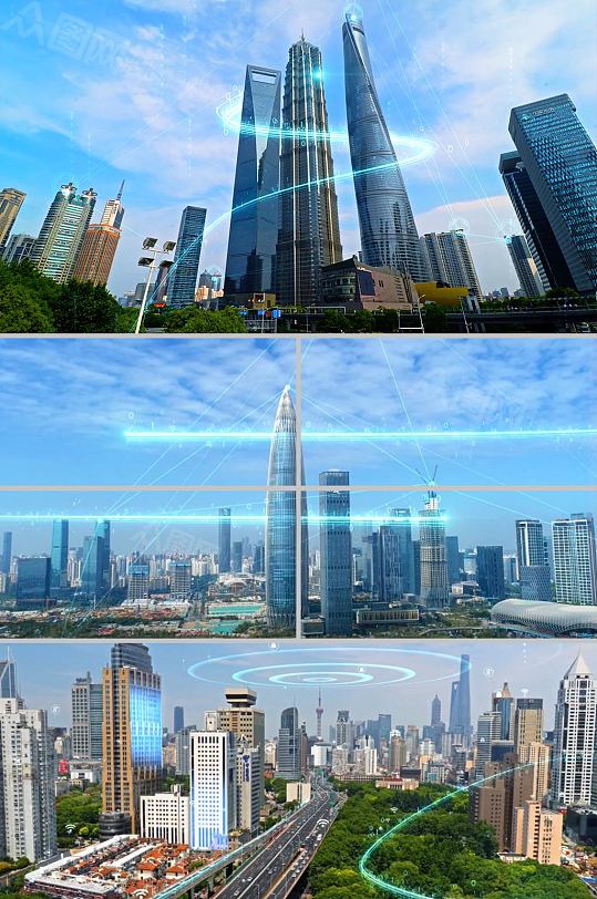 电线连接5g科技城市商务企业宣传模板-众图网