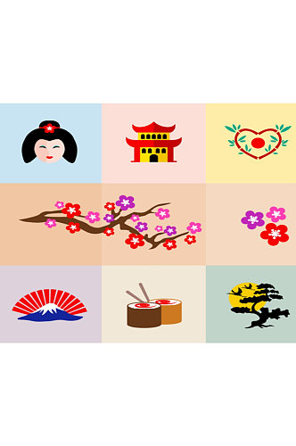 日本文化元素矢量素材图片