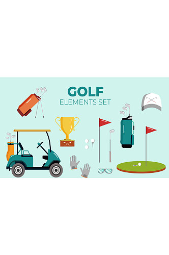 高尔夫运动图标元素