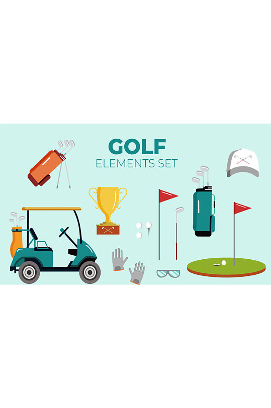 高尔夫运动图标元素