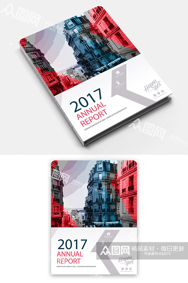 红色国外大气高端版式设计画册封面设计图片素材