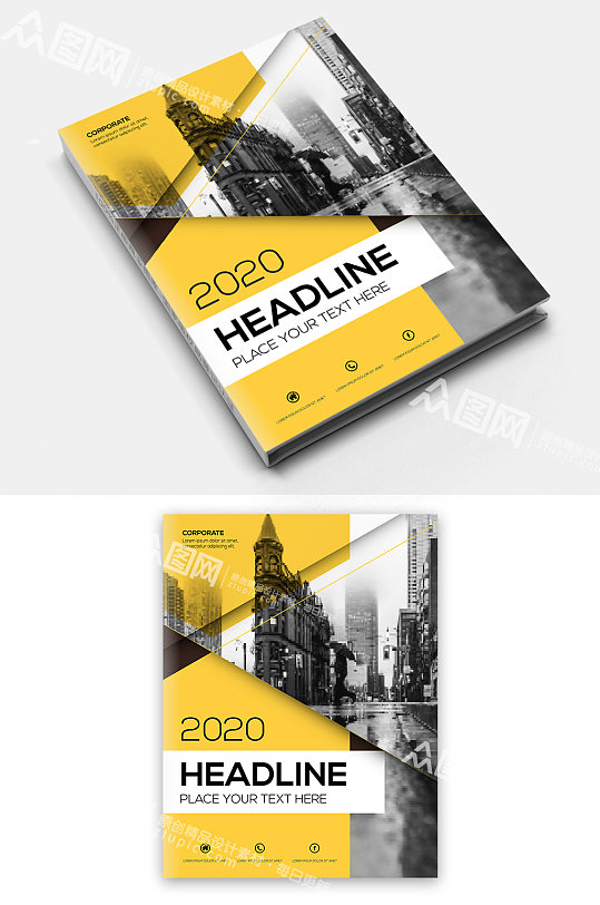 黄色国外大气高端版式设计画册封面设计图片