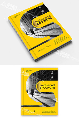 黄色国外大气高端版式设计画册封面设计图片