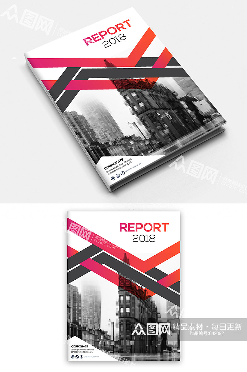 红色 大气高端版式设计画册封面设计图片素材