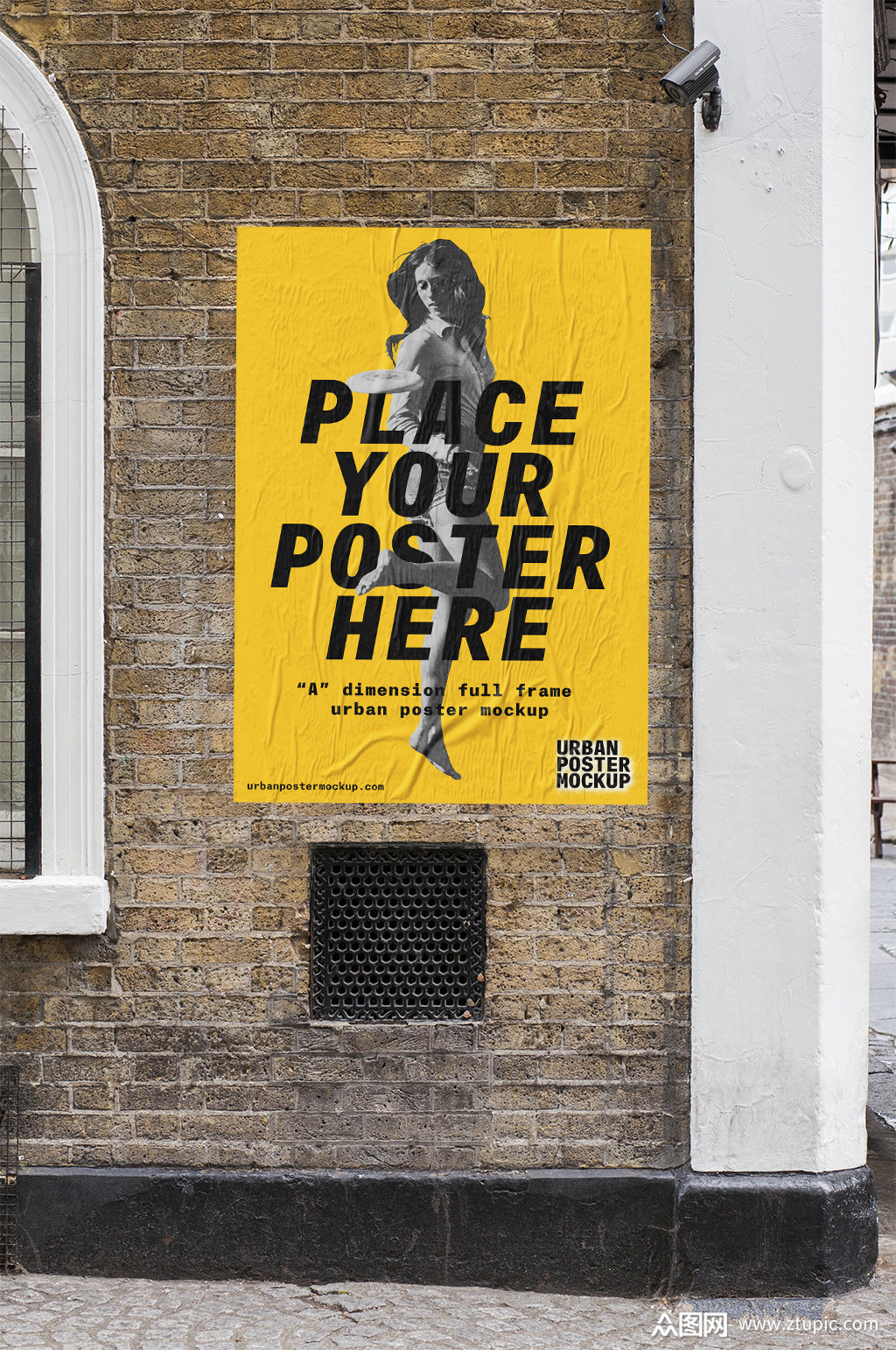 街头街道墙壁海报展示实拍图贴图样机素材