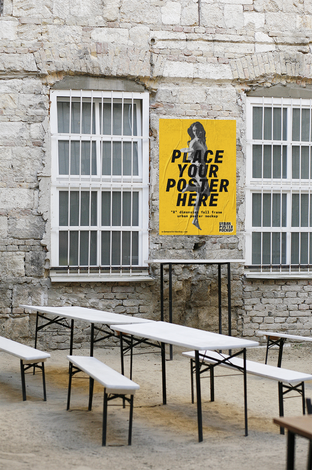 街头街道墙壁海报展示实拍图贴图样机