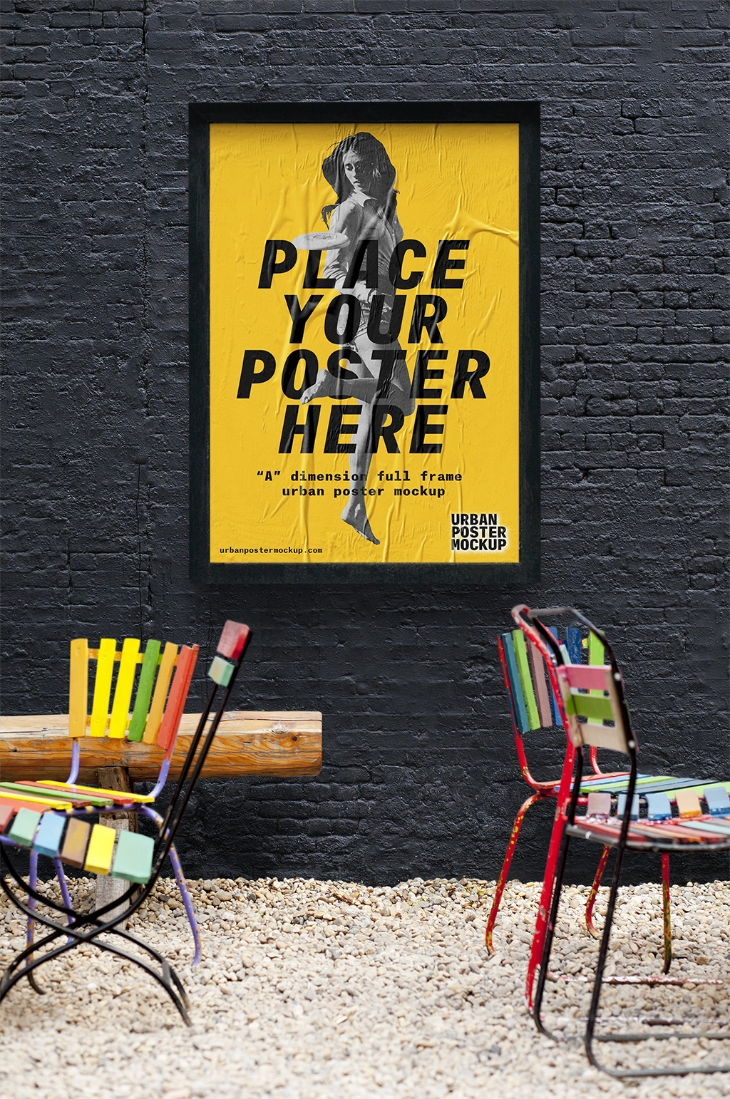 街头街道墙壁海报展示实拍图贴图样机