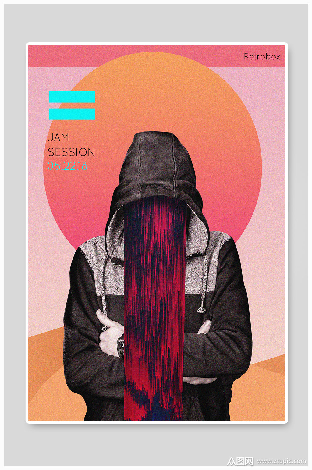 蒸汽波欧美创意时尚抽象人物艺术海报模板