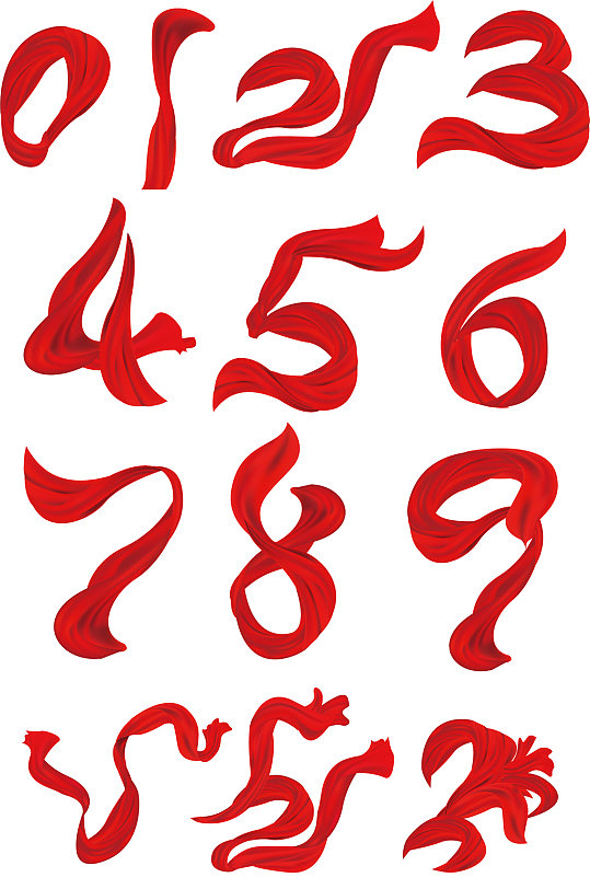 矢量数字飘带图片