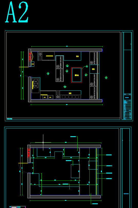 全套炸鸡店CAD施工图-众图网