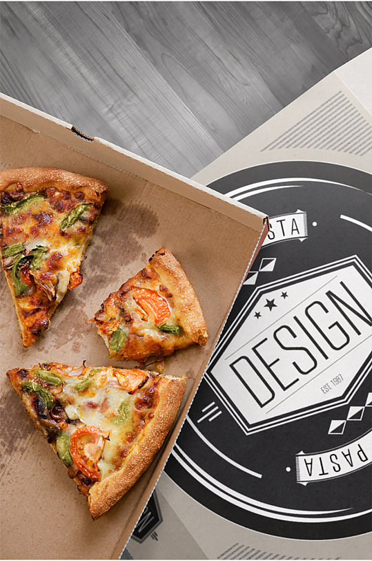 披萨包装盒效果图样机