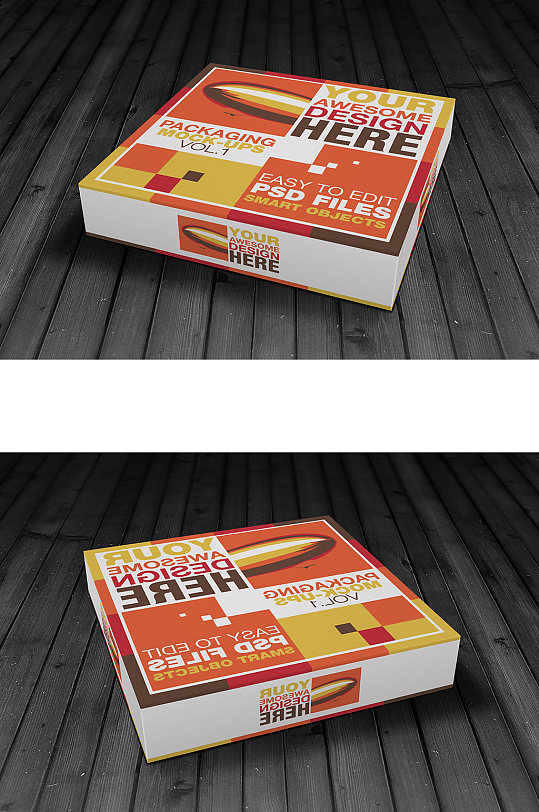 披萨盒子包装效果图样机