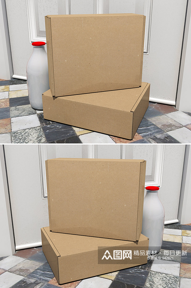 飞机盒包装效果图样机素材