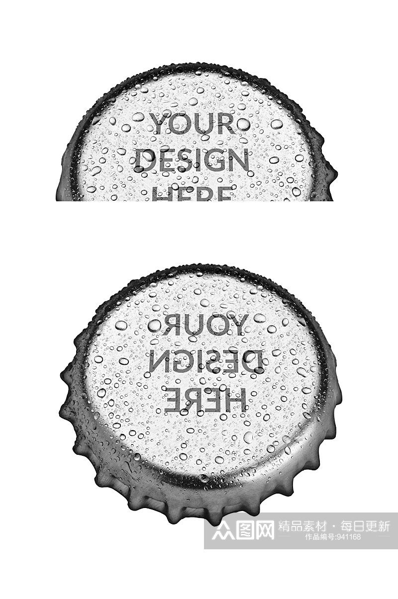 啤酒瓶盖子包装效果图样机素材