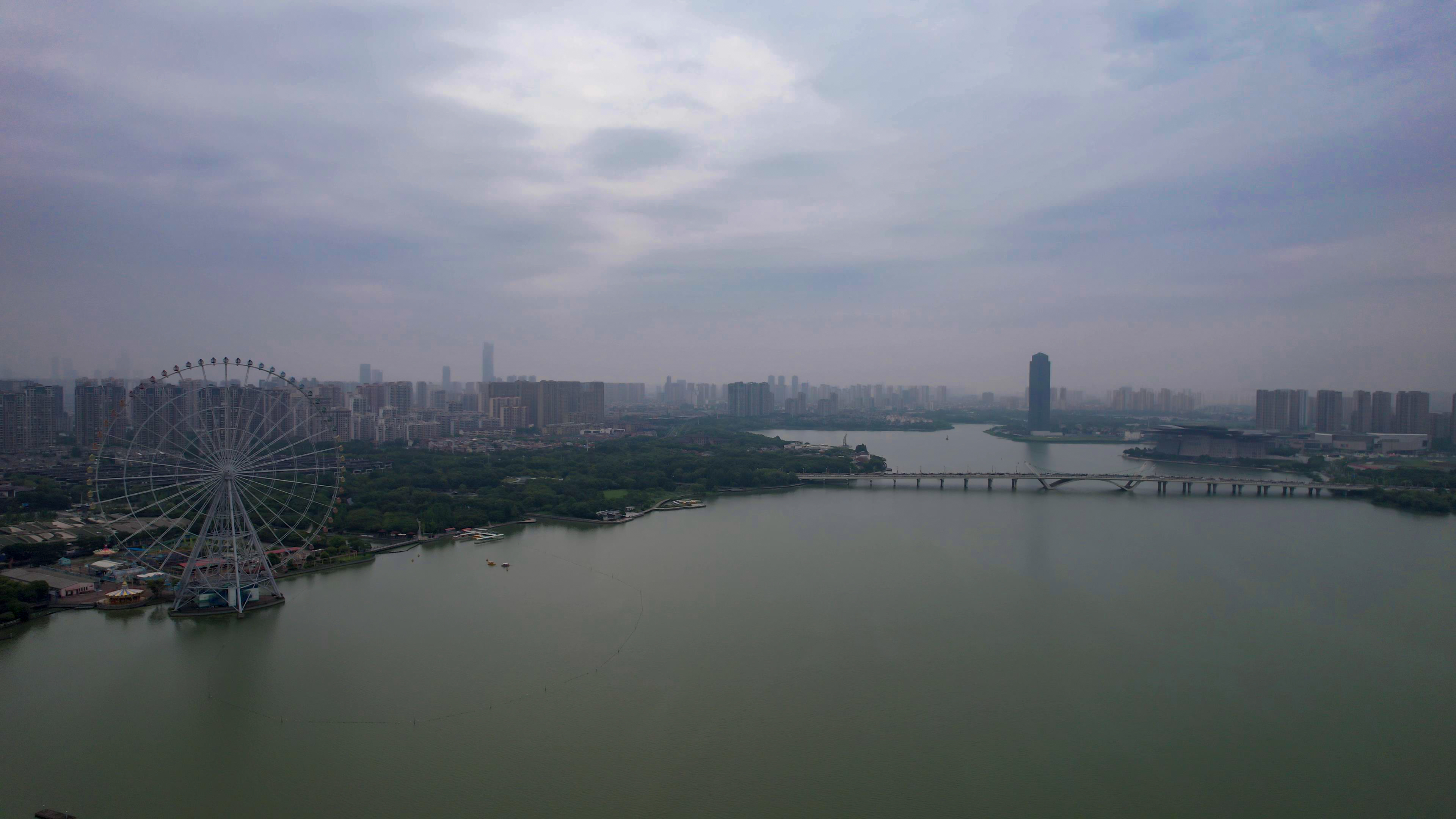 江苏无锡蠡湖风光航拍图素材