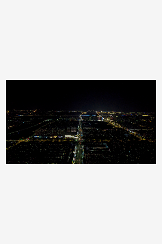宿迁城市建筑夜景灯光航拍图