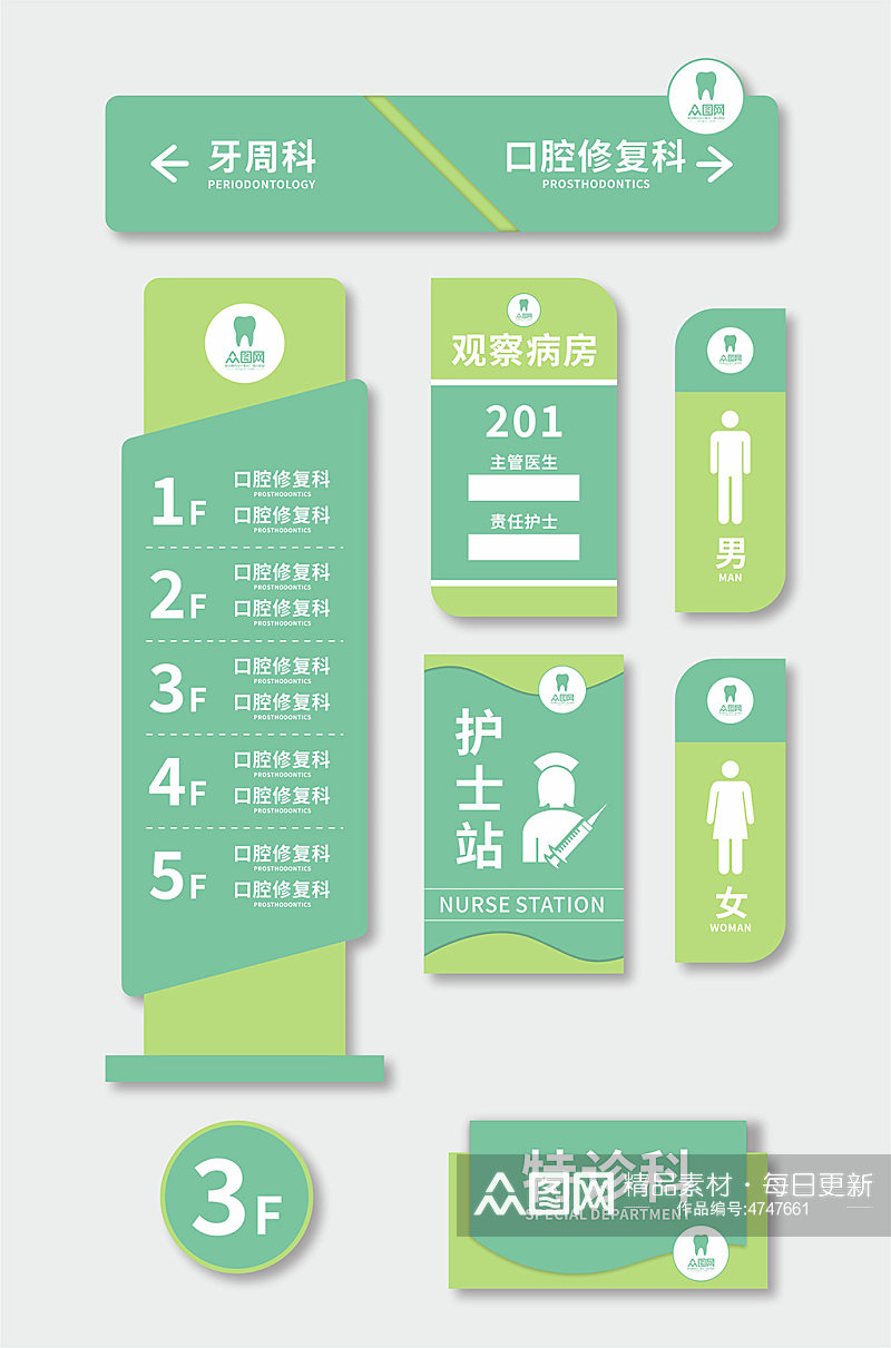 医院门牌口腔医院导视门牌科室牌素材