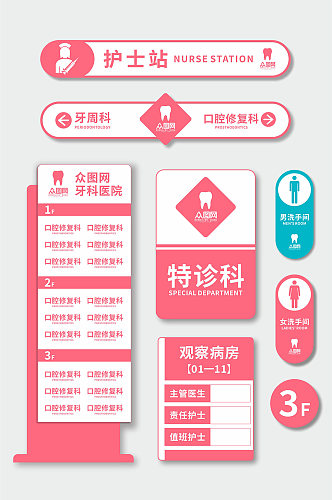 医院导视系统口腔医院导视门牌科室牌