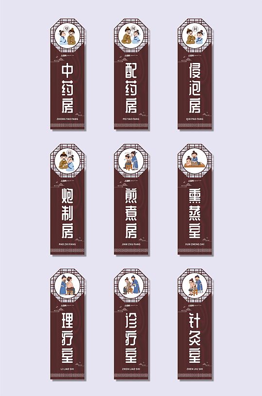 中药房古风中式中医院导视门牌-众图网