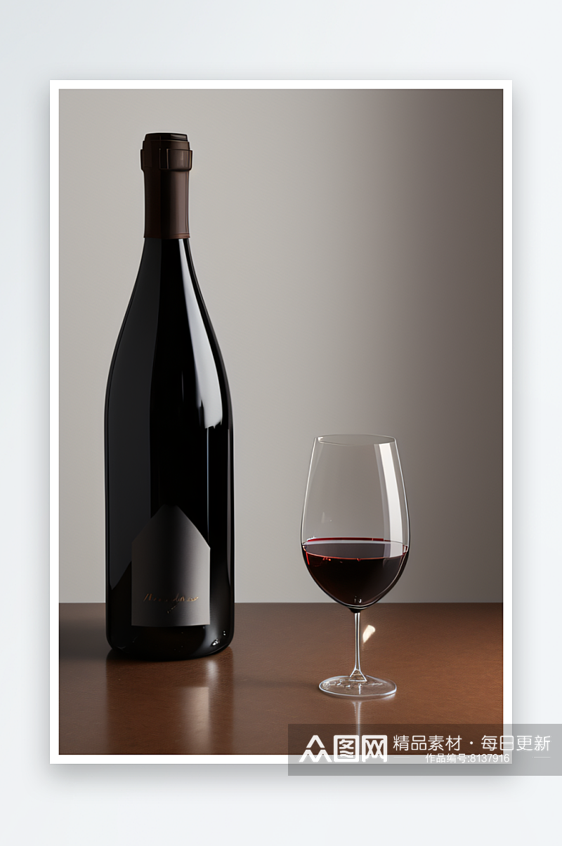 红酒瓶的精致设计与高雅氛围素材