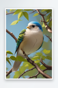 树上的小鸟的自然绘画艺术
