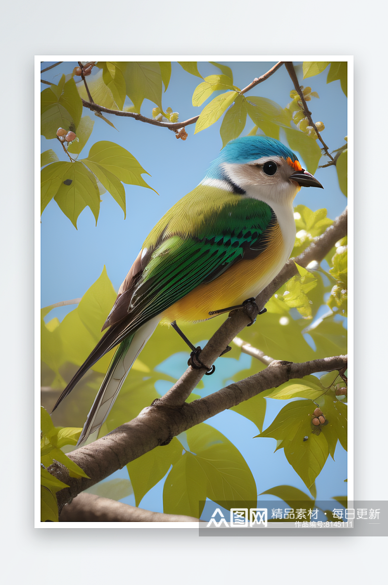 树上的小鸟的自然风景作品素材