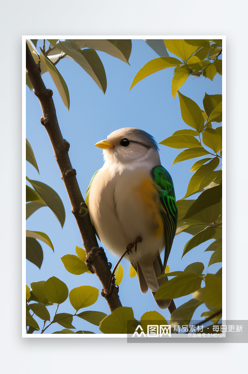 树上的小鸟的自然风景作品素材