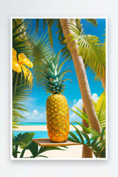 阳光热带菠萝的独特风情
