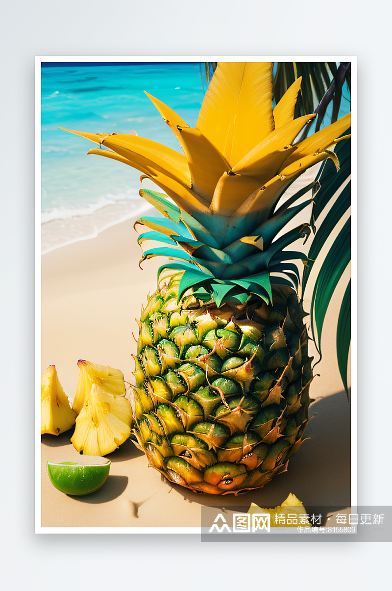 阳光热带菠萝的独特风情素材