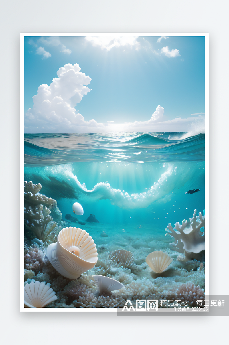 海洋奇幻曲海洋元素交织的梦幻画面素材