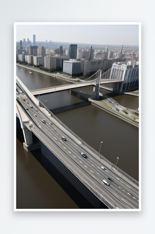大型现代桥梁跨越大河串联城市