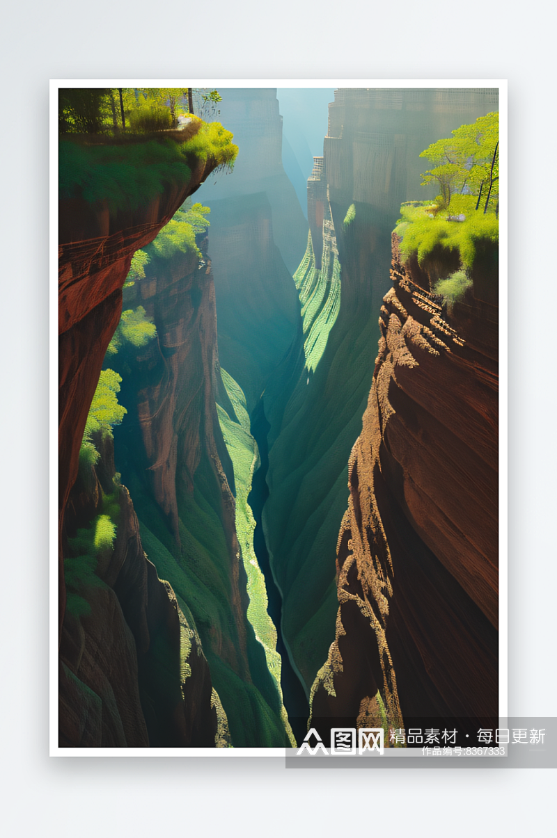 抽象艺术描绘峡谷动感线条色彩绚丽多彩素材