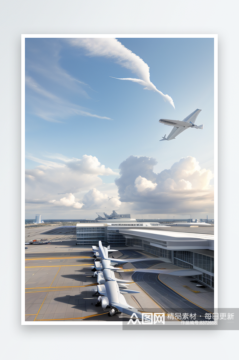 艺术家呈现的现代未来感机场素材