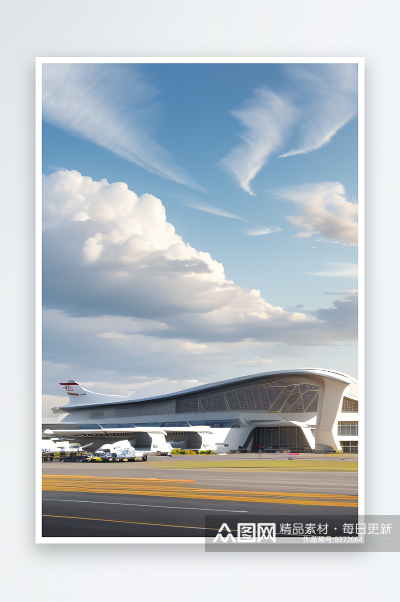 艺术家呈现的现代未来感机场素材